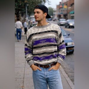 Vintage Striped Sweater Y2K 90s G4
